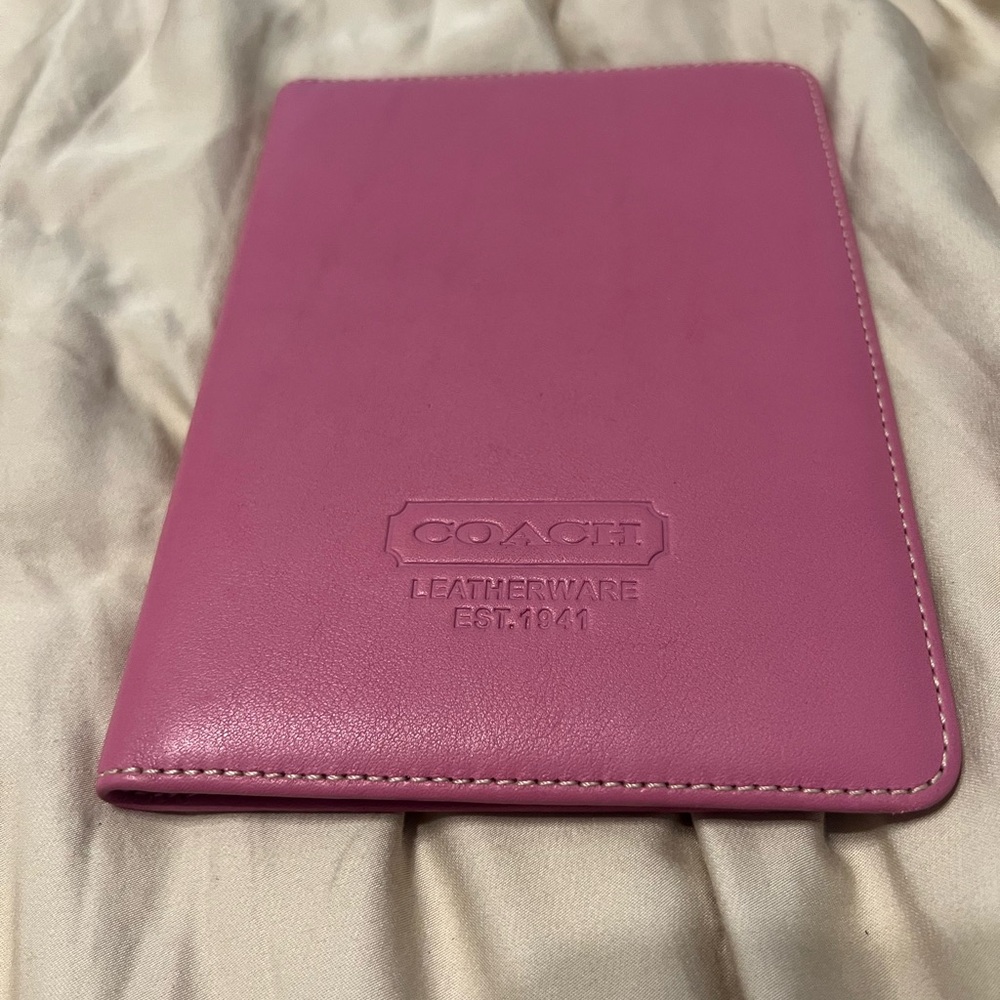 Coach Pink Leather Travel Wallet